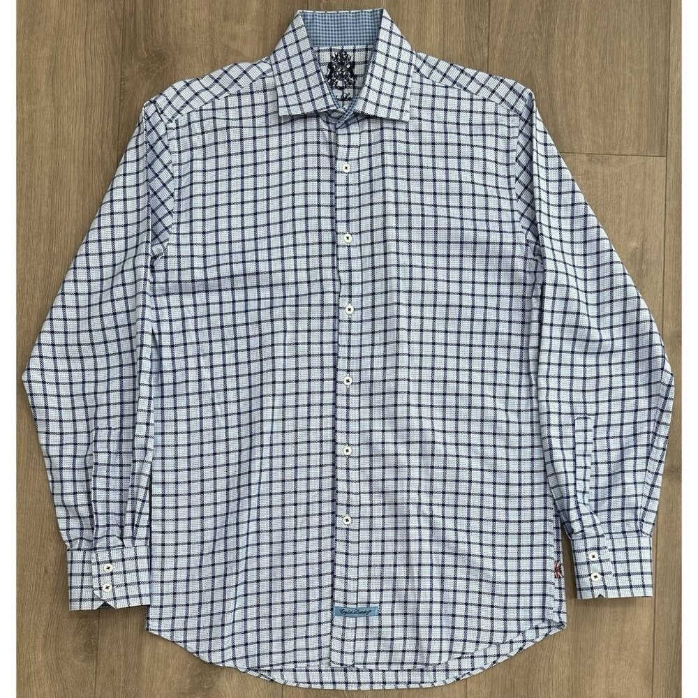 (2) Lot English Laundry Flip Cuffs Multicolor Plaid Shirts Men’s Size 15.5/34&35